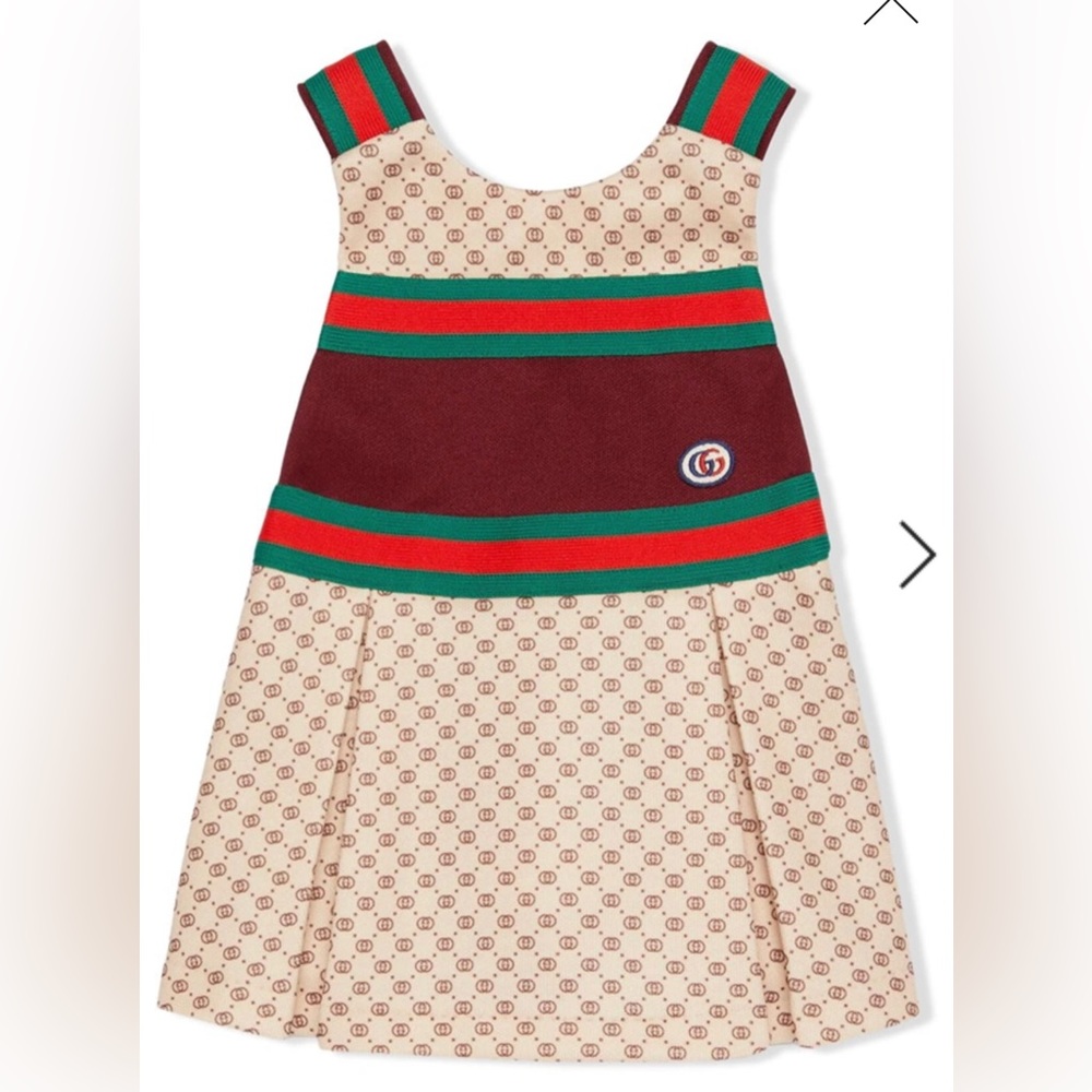 Baby Gucci Technical Jersey Dress in Fant Beige